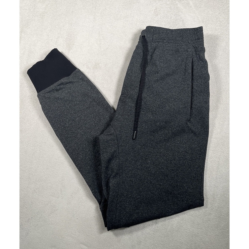 Lululemon Mens Small ABC Jogger Heathered Dark Slate Charcoal Black Cuffs Pants